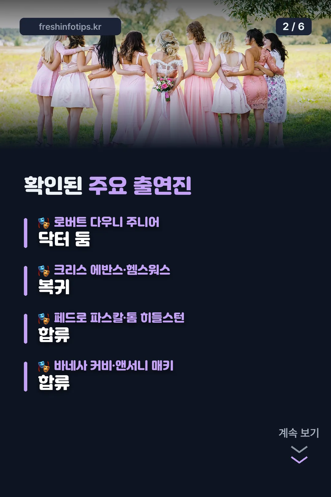 주요 출연진 표
