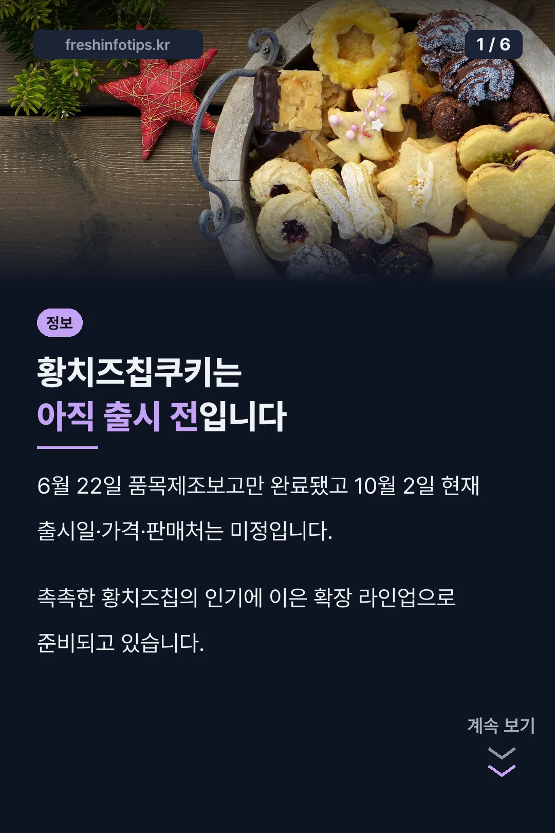 황치즈칩쿠키 핵심 결론
