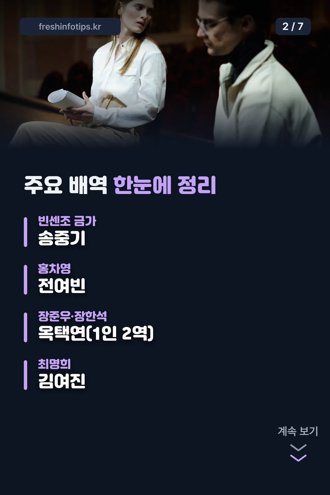 주요 배역 정리표
